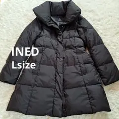 美品 INED ダウンロングジャケット Aライン ブラック【 Lサイズ】のサムネイル