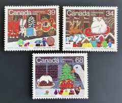 海外切手　未使用　外国切手　カナダ　1985年　クリスマス　3種