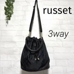 【美品】ラシット 3way ショルダーバッグ 肩掛け　リュック 黒　ドローコードのサムネイル