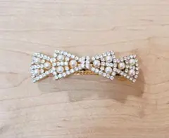 パールラインストーンリボンバレッタ