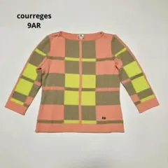 クレージュ courreges ニット セーター 9R ピンク チェック柄 七分のサムネイル