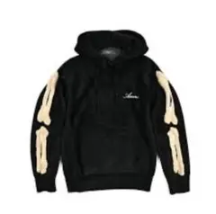 新品未使用】AMIRI ボーンズコットンフリース ジップアップパーカー 