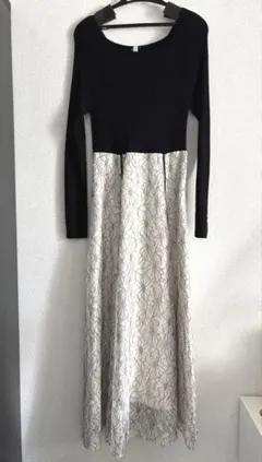 Apuwiser-riche♥黒ニット×花柄レースワンピース