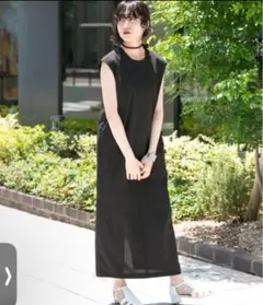 kbfブラック ノースリーブ ロングワンピース