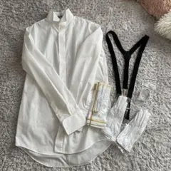 ウェディングカラーシャツ　礼装用手袋　サスペンダー　アームバンド　小物セット