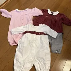 ファミリア　女の子　60サイズ　3点セット　カバーオール ロンパース