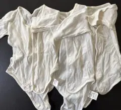 ホワイト前開きボディスーツ3枚セット