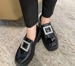 最終お値下げ　ビジューローファー　LL