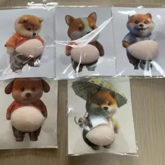 2. 【訳あり】柴犬 お腹ぷにぷにシール 5枚セット 3D立体シール