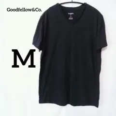 85 Goodfellow&Co.【M】トップス メンズVネック半袖Tシャツ 黒