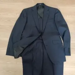 ダークブルー ビジネススーツ シングルブレスト