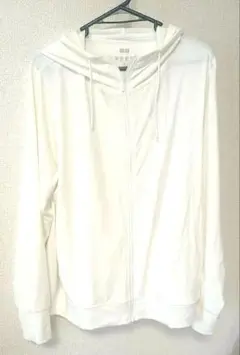 UNIQLO フルジップフード付きパーカー XL ホワイト　AIRism