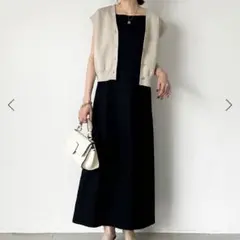 レーヨン混Vネックニットベスト