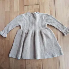 90cm　GAP　ベージュ リブニットワンピース 長袖