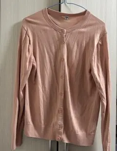 美品　ユニクロ　レディース　ピンク 長袖 カーディガン　オフィス　カジュアル