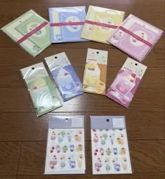 kyowa カラフル クリーム ソーダ シール カード レター セット