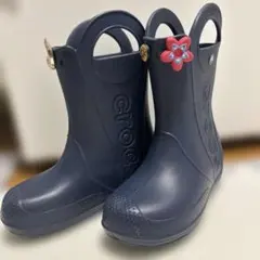 crocs ネイビー 長靴 ハンドル付き J2(20.8cm)男の子 女の子