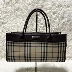 【良品】Burberry バーバリー　ハンドバッグ　キャンバス　ノバチェック