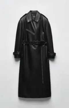 ZARAのフェイクレザートレンチコート