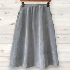 E0089 フレディエミュ ひざ丈 フレアスカート (38) ストライプ 総柄