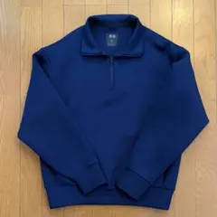 ユニクロ　ウルトラストレッチドライスウェットハーフジッププルオーバー　Sネイビー