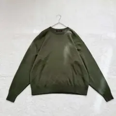 美品✨CABaN コットンカシミヤクルーネックプルオーバー ダークグリーン　M
