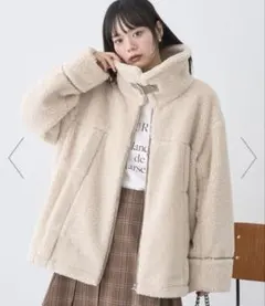 【新品未使用】earth music&ecology ボアZIPブルゾン