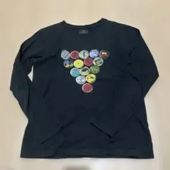 R.NEWBOLD バッジデザイン 長袖カットソー M ブラック
