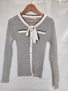 美品　MISCH MASCH　ミッシュマッシュ★カットソー　ボーダー柄　Mサイズのサムネイル