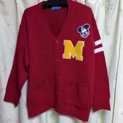 ミニーマウス刺繍赤カーディガン