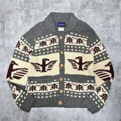 URBAN RESEARCH 40 ハンドニット ウールカーディガン カウチン風