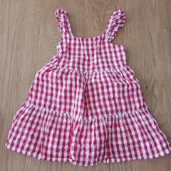 babyGAP 赤ギンガムチェック　ワンピース　18−24ヶ月