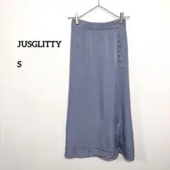 JUSGLITTY ライトグレータイトロングスカート Sサイズ膝下d359