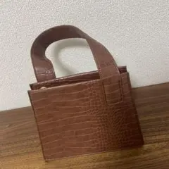 2way ブラウンバッグハンドバッグ ショルダーバッグ 合成皮革