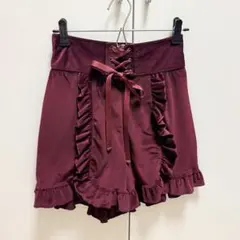 レースアップ フリル パンツ axes feem ワイン