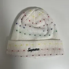 supreme Loose Gauge Beanie White Multi