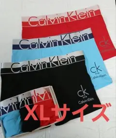 Calvin Klein 　ボクサーパンツ　XLサイズ　 3枚セット黒、水色、赤