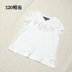 ポロラルフローレン キッズ 半袖 Tシャツ 120相当 白 ピンク 花柄