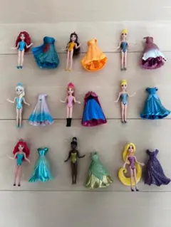 ディズニープリンセス フィギュア&ドレス　8体セット＋おまけ1体