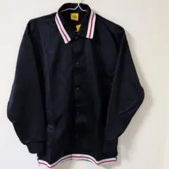 DESCENTE デサントネイビースナップボタン ジャージストライプ襟裾　バスケ