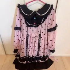 ロリータ ワンピース 甘ロリ 地雷 ピンク黒