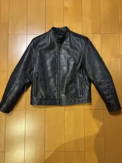 GAP シングルライダースレザージャケット　ブラック
