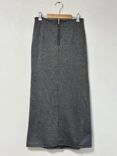 しまむら　ジップ付きスカート　Lサイズ　グレー　ラメ　きれいめ　後ろゴム