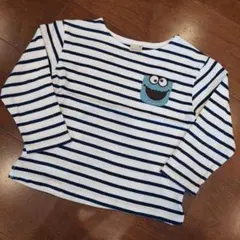 petit main クッキーモンスター刺繍 長袖カットソー 100cm