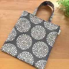 ハンドメイド　ペタンコミニトートバッグ　サブバッグ　グレー系