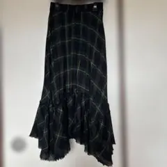 ZARA レディース　プリーツスカート　チェック柄　緑のサムネイル