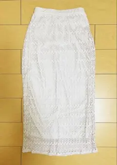 新品未使用　しまむら レース　ナロースカート アイボリー　M