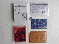 【非売品・未使用】スヌーピー 赤ミラー＆カードミラー 2点セット まとめ売りのサムネイル