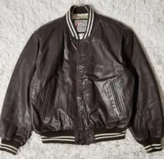 美品✨レザージャケット スタジャン キルティング 光沢感 ブラウン 90'sのサムネイル