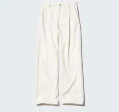 美品　ユニクロ　ドレープデニムタックパンツ　ナチュラルホワイト　Sサイズ